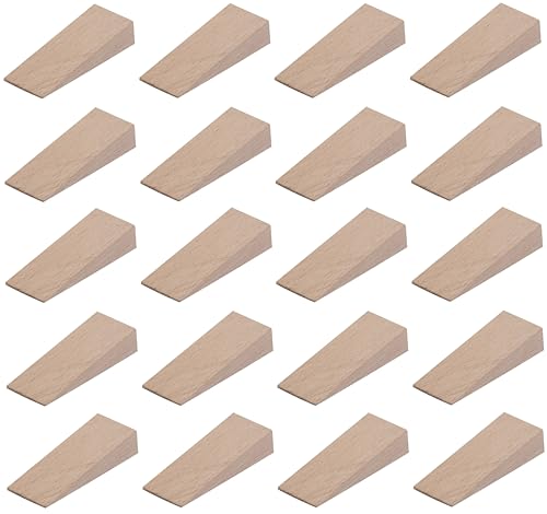 cyclingcolors 20x Holzkeile klein verschiedene größen (10x 6mm + 10x 12mm) türmontage zum basteln breit möbel Türkeile holz Möbelkeile, 55mm x 20mm von cyclingcolors