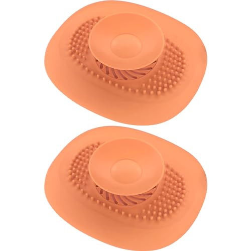 cyclingcolors 2X Abflussstöpsel Silikon Universal mit Siebfunktion für Dusche Badewanne Abflussstopfen Waschbecken Spülbecken Badewannenstöpsel, Orange von cyclingcolors