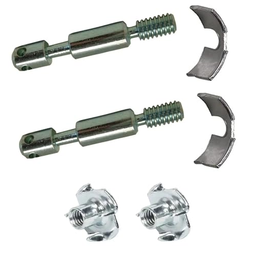 cyclingcolors 2X Bett Schrauben M6 x 56mm + 2X Segmentteil 38mm + 2X einschlagmutter möbelverbinder bettverbinder möbel korpusverbinder halbmondmuttern von cyclingcolors