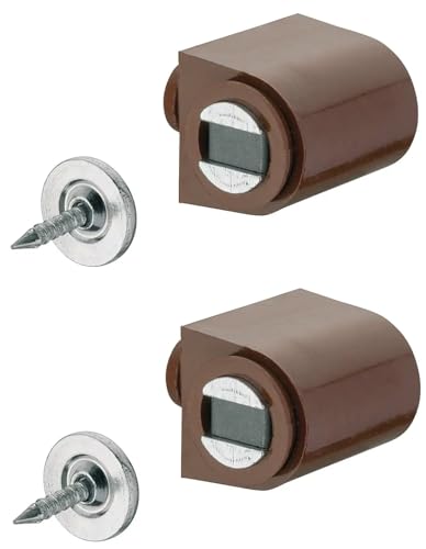 cyclingcolors 2x Magnetverschluss braun möbel Magnetschnapper Tür Türmagnet Möbelmagnet Magnetverschluss Schrank Möbel Schranktür Türschließer Türverschluss rund von cyclingcolors