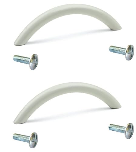 cyclingcolors 2x Möbelgriff 128mm stahl glänzend weiß mit schrauben Metall Küchengriffe Türgriff von cyclingcolors