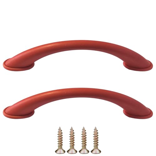 cyclingcolors 2x Möbelgriff 96mm Küchengriffe Türgriff mit schrauben Kunststoff Schranktür Küchenschrank Schublade Buffet Home, rot von cyclingcolors
