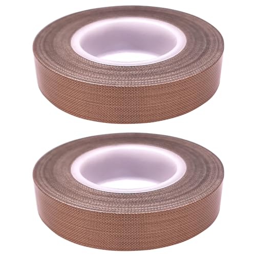 cyclingcolors 2x PTFE Klebeband Hitzebeständig Filmklebeband High Temp Glasgewebeband Hitzebeständig bis 260°C Selbstklebend Braun, 13mm x 10m von cyclingcolors