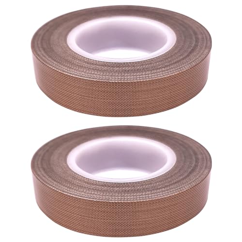 cyclingcolors 2x PTFE Klebeband Hitzebeständig Filmklebeband High Temp Glasgewebeband Hitzebeständig bis 260°C Selbstklebend Braun, 13mm x 10m von cyclingcolors