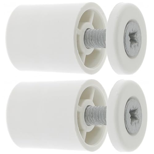 cyclingcolors 2x Runder Rollladen-Endlamellenstopper 15mm Ø22mm aus PVC mit Unterlegscheibe und Schraube Jalousie Fensteraufrollkasten Zimmerei, weiß von cyclingcolors