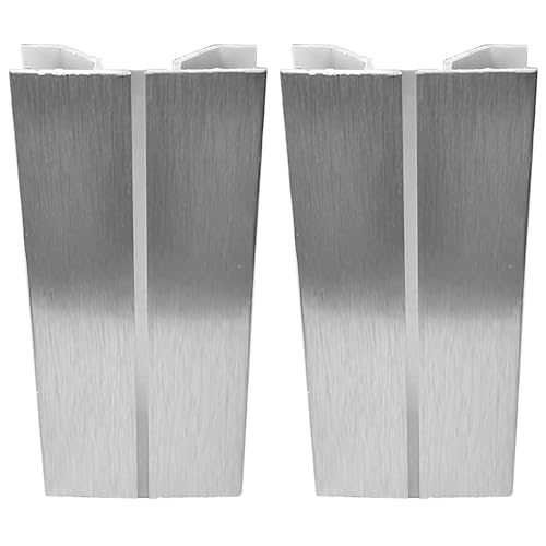 cyclingcolors 2x Verbinder für sockelleiste küche ecke Sockelblende Sockelecke küchensockel innenecken außenecken möbel, 80mm silber Mehrwinkel von cyclingcolors