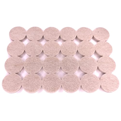 cyclingcolors 48x Filzgleiter Selbstklebend 5mm Dicke 25mm Rund Stühle Möbel Möbelgleiter Premium Filz, beige von cyclingcolors