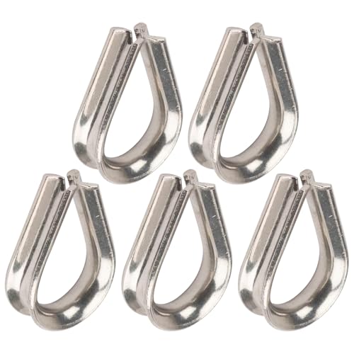 cyclingcolors 5x Kauschen Kausche Seilkauschen A4 Edelstahl Drahtseilkauschen für Drahtseilklemmen Drahtseil Seil Stahlseil Windenseil, 4mm von cyclingcolors