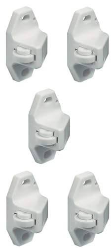 cyclingcolors 5x Rollenschnäpper zum Schrauben Feder Weiß Kunststoff möbel Türstopper Türschnäpper Möbelschnäpper Möbel von cyclingcolors