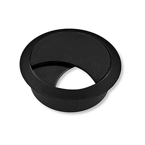 cyclingcolors Kabeldurchführung 58mm Möbel Büro Kabeldurchlass Kabelführung Kabelauslass Kabeldose Kunststoff (Schwarz) von cyclingcolors