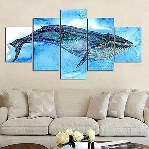 cyongshan Kunst-3D-Leinwanddruck Wandkunst 5Stück mit Rahmen Leinwand Bild Moderne Malerei Kunst Foto mit Premium-Set Wohnzimmer Schlafzimmer Geschenke Heimdekoration Kunstwerke hängen150cmx100cm von cyongshan