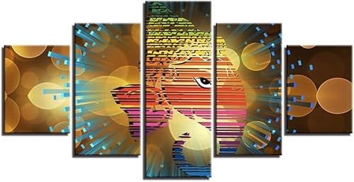 cyongshan Kunst-3D-Leinwanddruck Wandkunst 5Stück mit Rahmen Leinwand Bild Moderne Malerei Kunst Foto mit Premium-Set Wohnzimmer Schlafzimmer Geschenke Heimdekoration Kunstwerke hängen150cmx100cm von cyongshan