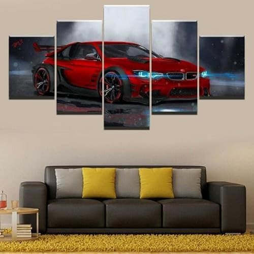 cyongshan Kunst-3D-Leinwanddruck Wandkunst 5Stück mit Rahmen Leinwand Bild Moderne Malerei Kunst Foto mit Premium-Set Wohnzimmer Schlafzimmer Geschenke Heimdekoration Kunstwerke hängen150cmx100cm von cyongshan