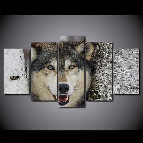 cyongshan Kunst-Leinwand Wand Kunst Poster Bild 5Platten Wanddekoration Design Mikro-Spritz-Technik Druck Malerei Foto Wohnzimmer Schlafzimmer Mode Sets Heimdekoration Kunstwerke150cmx100cm Rahmen von cyongshan