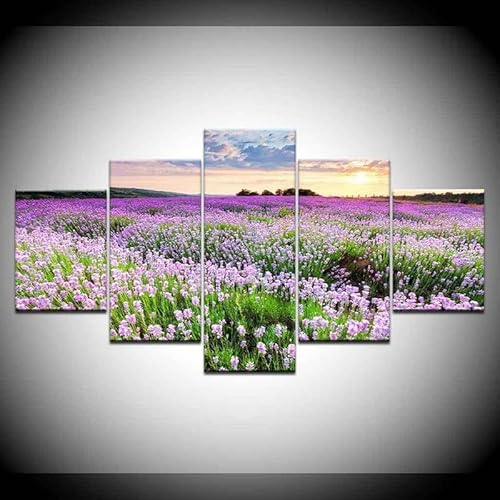 cyongshan Kunst-Leinwand Wand Kunst Poster Bild 5Platten Wanddekoration Design Mikro-Spritz-Technik Druck Malerei Foto Wohnzimmer Schlafzimmer Mode Sets Heimdekoration Kunstwerke150cmx100cm Rahmen von cyongshan