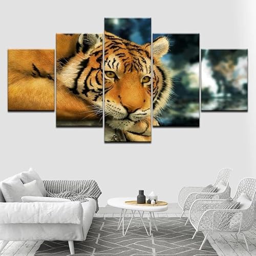 cyongshan Kunst-Leinwand Wand Kunst Poster Bild 5Platten Wanddekoration Design Mikro-Spritz-Technik Druck Malerei Foto Wohnzimmer Schlafzimmer Mode Sets Heimdekoration Kunstwerke150cmx100cm Rahmen von cyongshan