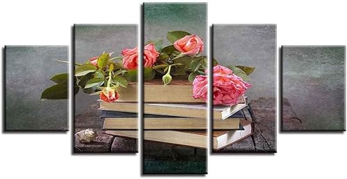 cyongshan Kunst-Leinwand Wand Kunst Poster Bild 5Platten Wanddekoration Design Mikro-Spritz-Technik Druck Malerei Foto Wohnzimmer Schlafzimmer Mode Sets Heimdekoration Kunstwerke150cmx100cm Rahmen von cyongshan