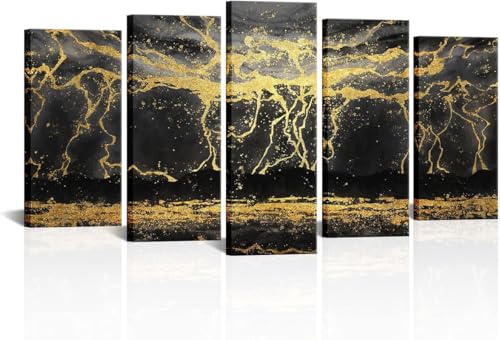 cyongshan Leinwand Kunst Wandmalerei Kunst 3D-Druck Malerei Bild Dekorative Kunst 5 Stück Moderne Mikro-SprayAbstrakte Goldgemälde Poster Foto Wohnzimmer Schlafzimmer Dekoration40 x22 cyongshan Leinwand Kunst Wandmalerei Kunst 3D-Druck Malerei Bild Dekorative Kunst 5 Stück Moderne Mikro-SprayAbstrakte Goldgemälde Poster Foto Wohnzimmer Schlafzimmer Dekoration40 x22 von cyongshan