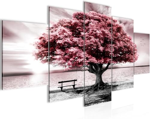cyongshan Leinwand Kunst Wandmalerei Kunst 3D-Druck Malerei Bild Dekorative Kunst 5 Stück Moderne Mikro-SprayAbstrakte rosa Bäume Poster Foto Wohnzimmer Schlafzimmer Dekoration40 x22 von cyongshan
