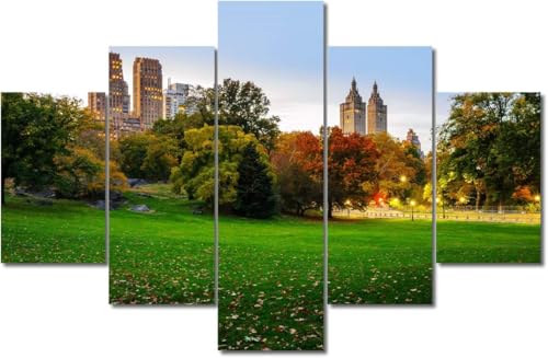 cyongshan Leinwand Kunst Wandmalerei Kunst 3D-Druck Malerei Bild Dekorative Kunst 5 Stück Moderne Mikro-SprayBäume Rasenblick Poster Foto Wohnzimmer Schlafzimmer Dekoration40 x22 von cyongshan