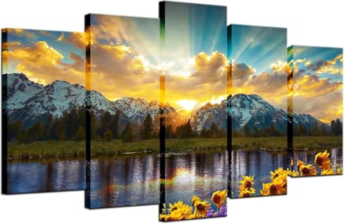cyongshan Leinwand Kunst Wandmalerei Kunst 3D-Druck Malerei Bild Dekorative Kunst 5 Stück Moderne Mikro-SprayBergblick auf den See Poster Foto Wohnzimmer Schlafzimmer Dekoration40 x22 cyongshan Leinwand Kunst Wandmalerei Kunst 3D-Druck Malerei Bild Dekorative Kunst 5 Stück Moderne Mikro-SprayBergblick auf den See Poster Foto Wohnzimmer Schlafzimmer Dekoration40 x22 von cyongshan