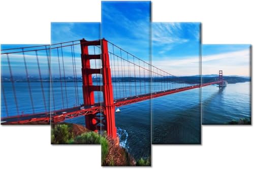 cyongshan Leinwand Kunst Wandmalerei Kunst 3D-Druck Malerei Bild Dekorative Kunst 5 Stück Moderne Mikro-SprayBlick auf die Brücke Poster Foto Wohnzimmer Schlafzimmer Dekoration40 x22 cyongshan Leinwand Kunst Wandmalerei Kunst 3D-Druck Malerei Bild Dekorative Kunst 5 Stück Moderne Mikro-SprayBlick auf die Brücke Poster Foto Wohnzimmer Schlafzimmer Dekoration40 x22 von cyongshan
