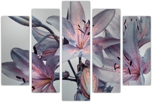 cyongshan Leinwand Kunst Wandmalerei Kunst 3D-Druck Malerei Bild Dekorative Kunst 5 Stück Moderne Mikro-SpraySchöne Blumen Poster Foto Wohnzimmer Schlafzimmer Dekoration40 x22 von cyongshan
