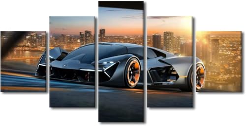 cyongshan Leinwand Kunst Wandmalerei Kunst 3D-Druck Malerei Bild Dekorative Kunst 5 Stück Moderne Mikro-SpraySchwarzer Klassiker Poster Foto Wohnzimmer Schlafzimmer Dekoration40 x22 von cyongshan