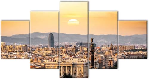 cyongshan Leinwand Kunst Wandmalerei Kunst3D-Druck Malerei Bild Dekorative Kunst5Stück Moderne Mikro-SprayBarcelona SonnenuntergangPoster Foto Wohnzimmer Schlafzimmer Dekoration60 x40 Rahmen cyongshan Leinwand Kunst Wandmalerei Kunst3D-Druck Malerei Bild Dekorative Kunst5Stück Moderne Mikro-SprayBarcelona SonnenuntergangPoster Foto Wohnzimmer Schlafzimmer Dekoration60 x40 Rahmen von cyongshan