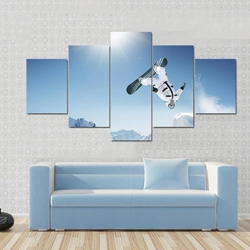 cyongshan Leinwand Kunst Wandmalerei Kunst3D-Druck Malerei Bild Dekorative Kunst5Stück Moderne Mikro-SprayEinbrettspringenPoster Foto Wohnzimmer Schlafzimmer Dekoration40 x22 Rahmen von cyongshan