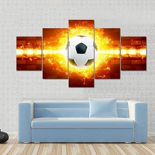 cyongshan Leinwand Kunst Wandmalerei Kunst3D-Druck Malerei Bild Dekorative Kunst5Stück Moderne Mikro-SprayFußball im FeuerPoster Foto Wohnzimmer Schlafzimmer Dekoration60 x40 Rahmen cyongshan Leinwand Kunst Wandmalerei Kunst3D-Druck Malerei Bild Dekorative Kunst5Stück Moderne Mikro-SprayFußball im FeuerPoster Foto Wohnzimmer Schlafzimmer Dekoration60 x40 Rahmen von cyongshan