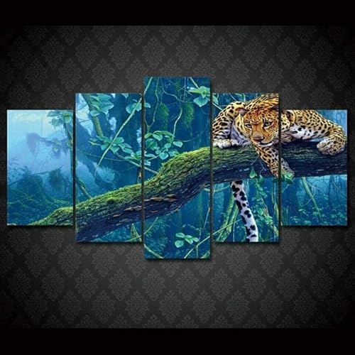 cyongshan Leinwand Kunst Wandmalerei Kunst3D-Druck Malerei Bild Dekorative Kunst5Stück Moderne Mikro-SprayJungle Leopard BäumePoster Foto Wohnzimmer Schlafzimmer Dekoration60 x40 Rahmen cyongshan Leinwand Kunst Wandmalerei Kunst3D-Druck Malerei Bild Dekorative Kunst5Stück Moderne Mikro-SprayJungle Leopard BäumePoster Foto Wohnzimmer Schlafzimmer Dekoration60 x40 Rahmen von cyongshan