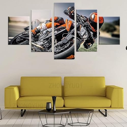 cyongshan Leinwand Kunst Wandmalerei Kunst3D-Druck Malerei Bild Dekorative Kunst5Stück Moderne Mikro-SprayMotorradfahrerPoster Foto Wohnzimmer Schlafzimmer Dekoration60 x40 Rahmen cyongshan Leinwand Kunst Wandmalerei Kunst3D-Druck Malerei Bild Dekorative Kunst5Stück Moderne Mikro-SprayMotorradfahrerPoster Foto Wohnzimmer Schlafzimmer Dekoration60 x40 Rahmen von cyongshan