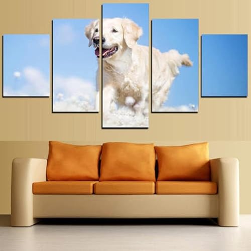 cyongshan Leinwand Kunst Wandmalerei Kunst3D-Druck Malerei Bild Dekorative Kunst5Stück Moderne Mikro-SprayTier süßer Hund HimmelPoster Foto Wohnzimmer Schlafzimmer Dekoration60 x32 Rahmen cyongshan Leinwand Kunst Wandmalerei Kunst3D-Druck Malerei Bild Dekorative Kunst5Stück Moderne Mikro-SprayTier süßer Hund HimmelPoster Foto Wohnzimmer Schlafzimmer Dekoration60 x32 Rahmen von cyongshan