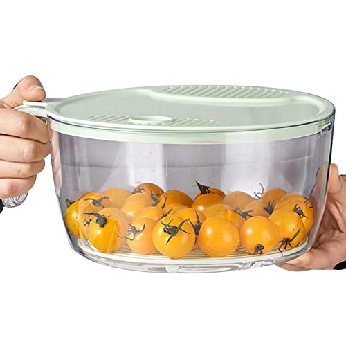 Küchen-Abtropfkorb - Multifunktionaler Gemüse-Wasch-Organizer mit Deckel - Gemüsewaschbecken-Siebkorb für Obst und Gemüse Cypreason von cypreason