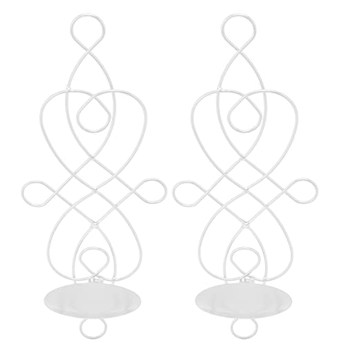 Cyrank Wandkerzenhalter, Kerzenhalter Wand, Wandkerzenhalter Weiß, Teelichthalter Wand, Wandleuchter Kerzenständer Aus Metall, Metall Wandkerzenhalter Vintage Für Teelichter Wanddeko Deko von Cyrank