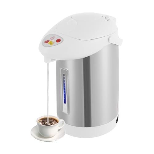 Czyurachel Edelstahl Wasserkocher, 750 W 3 L Telectric Kettle, 3 Wasserzufuhrmethoden – Pneumatisch, Druckknopf und Sensor, 90 °C Konstante Temperatur, Silber-Weiß Czyurachel Edelstahl Wasserkocher, 750 W 3 L Telectric Kettle, 3 Wasserzufuhrmethoden – Pneumatisch, Druckknopf und Sensor, 90 °C Konstante Temperatur, Silber-Weiß von czyuRachel