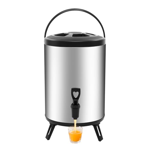 Czyurachel Iso-Dispenser, 8L Thermobehälter, Edelstahl Getränkespender für Heiße und Kalte, Thermo Behälter mit Klappbarer Ständer, 23 x 35 cm von czyuRachel