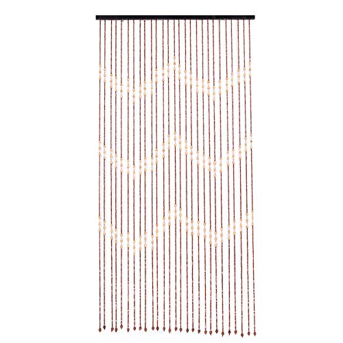 czyuRachel Bambus Perlenvorhang Türvorhang, 90x175cm Balkontür Insektenschutz Vorhang Natürliches Holzperlenvorhang Mit Zackenmuster Balkontür Holz+Bambus Perlenvorhang Fliegengitter Chinesisch von czyuRachel