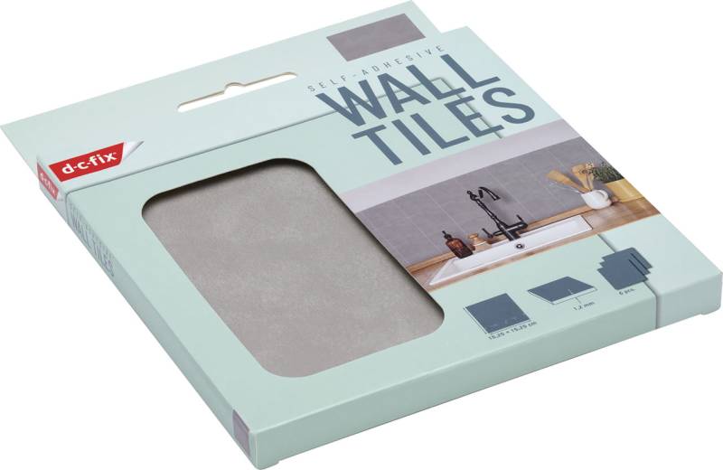 D-c-fix Wandfliesen selbstklebend Light Grey 6er Set 15 x 15 cm von d-c-fix