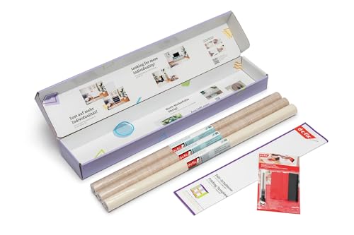 d-c-fix Möbel-Klebefolie Kreativ-Kit für Ikea Kallax Regal - 2x Santana Oak kalk, 1x Uni seidenmatt sand (je 67,5cm x 2m), Eiche Hell von d-c-fix