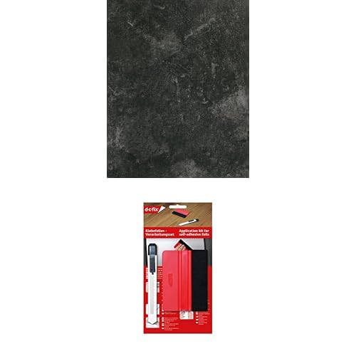 d-c-fix Bundle Möbel-Klebefolie Avellino Beton Beton-Optik 90 cm x 2,1 m - Möbelfolie selbstklebend Stein-Optik modern dunkel-grau anthrazit & Verarbeitungsset mit Rakel und Schneidemesser d-c-fix Bundle Möbel-Klebefolie Avellino Beton Beton-Optik 90 cm x 2,1 m - Möbelfolie selbstklebend Stein-Optik modern dunkel-grau anthrazit & Verarbeitungsset mit Rakel und Schneidemesser von d-c-fix