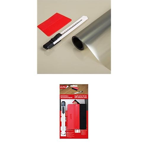 d-c-fix Bundle Sonnenschutzfolie statisch selbsthaftend - Fensterfolie & Verarbeitungsset mit Rakel und Schneidemesser von d-c-fix