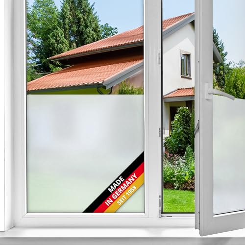 d-c-fix Fensterfolie Opal selbstklebend Sichtschutz beidseitig blickdicht Folie für Bad-Fenster, Küche, Glastür Milchglasfolie Sichtschutzfolie Glasfolie 45 cm x 2 m von d-c-fix