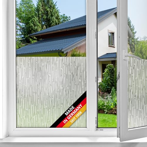 d-c-fix Fensterfolie Japondi vertikales Streifen-Muster statisch selbsthaftend Premium 45 cm x 1,5 m - blickdichte Sichtschutzfolie mit UV-Schutz - Sichtschutz Fenster Folie Milchglasfolie modern von d-c-fix