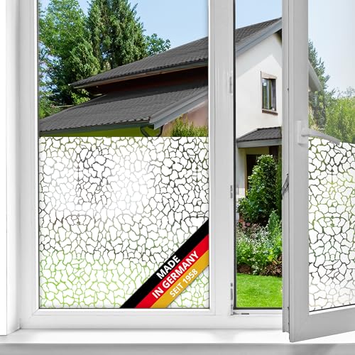 d-c-fix Fensterfolie Lava Muster statisch selbsthaftend 45 cm x 1,5 m - blickdichte Sichtschutzfolie mit UV-Schutz - Sichtschutz für Fenster Folie Milchglasfolie Klebefolie abstrakt von d-c-fix