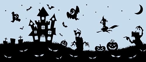 d-c-fix Fensterfolie Static window border Spooky Halloween UV Sichtschutz statisch selbsthaftend Folie für Bad-Fenster, Küche, Glastür Milchglasfolie Sichtschutzfolie Glasfolie 20 cm x 1,5 m von d-c-fix