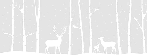 d-c-fix Fensterbilder Birch Woods - statisch selbsthaftend & wiederverwendbar - Weihnachten Fensterdeko innen Weihnachtsdeko Fenster-Sticker Winter-Deko Winterlandschaft Wald Hirsche 20 x 150 cm von d-c-fix