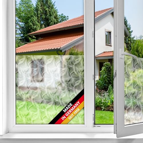d-c-fix Fensterfolie Tara Kreis-Muster selbstklebend 45 cm x 2 m - blickdichte Sichtschutzfolie - Sichtschutz für Fenster Folie Blickschutz Milchglasfolie Klebefolie geometrisch modern von d-c-fix