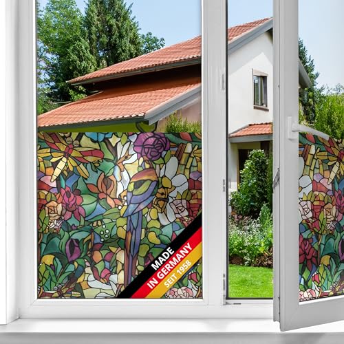 d-c-fix Fensterfolie Tulia selbstklebend Sichtschutz beidseitig blickdicht Folie für Bad-Fenster, Küche, Glastür Milchglasfolie Sichtschutzfolie Glasfolie 45 cm x 2 m von d-c-fix